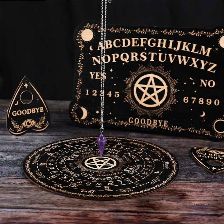 Olivenorma Round Wooden Carved Seven Star Array Energy Plate Decoration - image 0