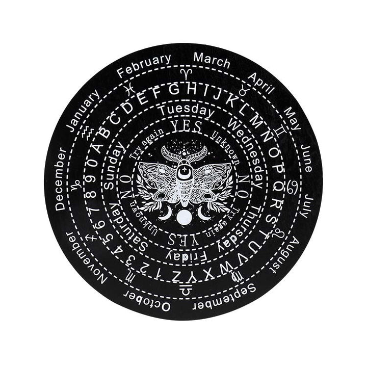 Olivenorma Round Wooden Carved Seven Star Array Energy Plate Decoration - White Round Plate & Moth - image 11