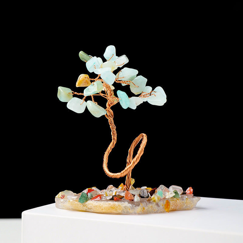 Olivenorma 1pc Money Tree Copper Wire Wrapped Feng Shui Tree - Aquamarine - image 10