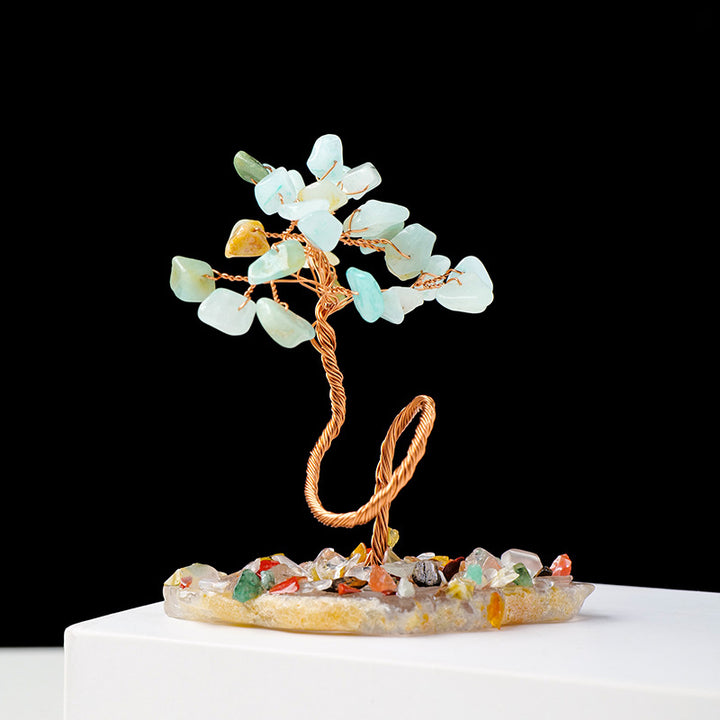 Olivenorma 1pc Money Tree Copper Wire Wrapped Feng Shui Tree - Aquamarine - image 10
