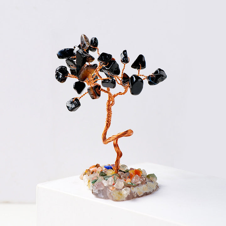 Olivenorma 1pc Money Tree Copper Wire Wrapped Feng Shui Tree - Obsidian - image 12
