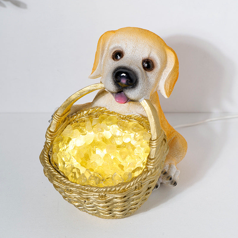 Olivenorma Natural Crystal Gravel Dog Shaped Night Crystal Lamp - Citrine - image 11