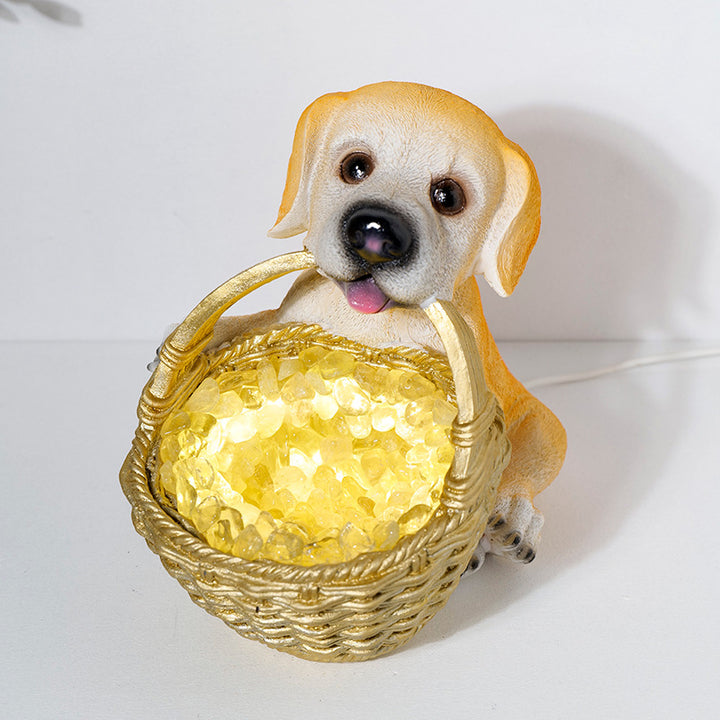 Olivenorma Natural Crystal Gravel Dog Shaped Night Crystal Lamp - Citrine - image 11