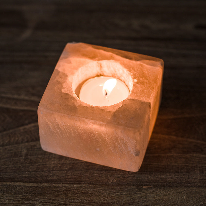 Olivenorma Sugar Cube Gypsum Mineral Candle Holder - 7.5*7.5*5cm - image 1