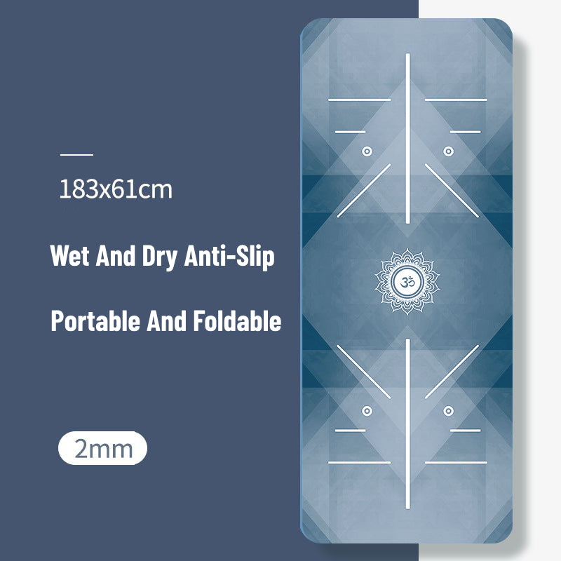Olivenorma Foldable And Portable Non-slip Om Lotus Yoga Mat - Navy Blue Om & Lotus - image 1