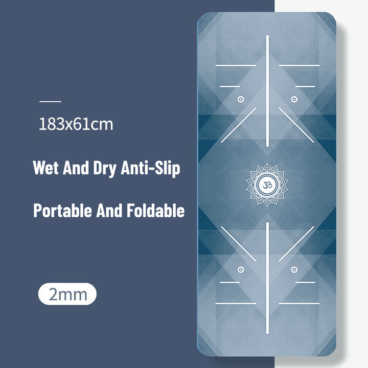 Olivenorma Foldable And Portable Non-slip Om Lotus Yoga Mat - Navy Blue Om & Lotus - image 1