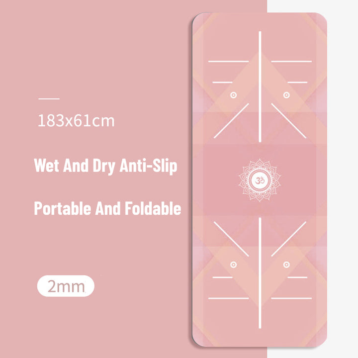 Olivenorma Foldable And Portable Non-slip Om Lotus Yoga Mat - Cherry Blossom Pink Om & Lotus - image 2