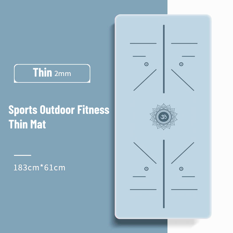 Olivenorma Foldable And Portable Non-slip Om Lotus Yoga Mat - Sky Blue Om & Lotus Small - image 4