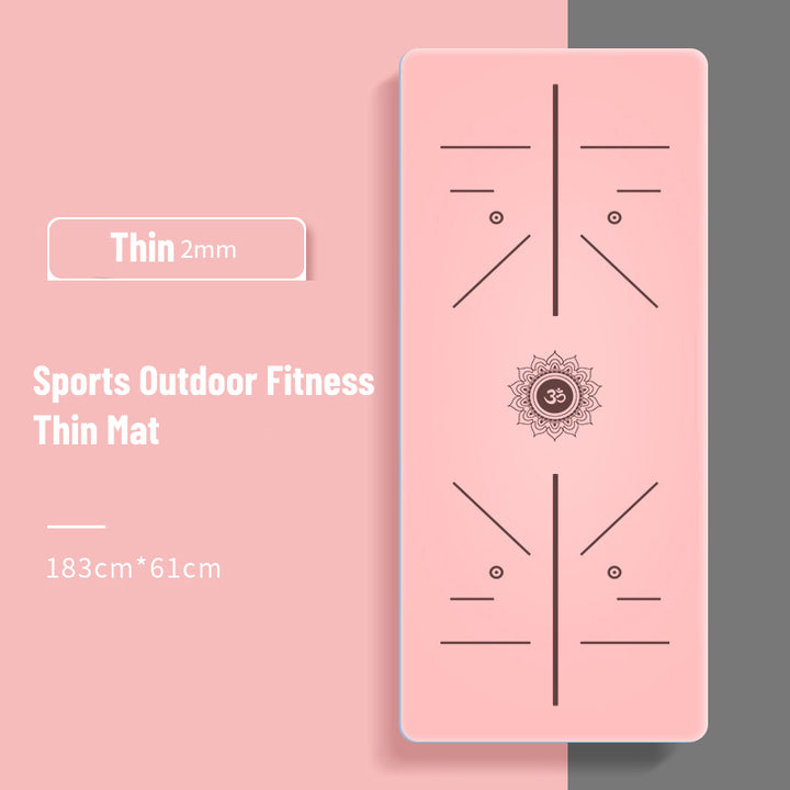 Olivenorma Foldable And Portable Non-slip Om Lotus Yoga Mat - Pink Om & Lotus - image 5