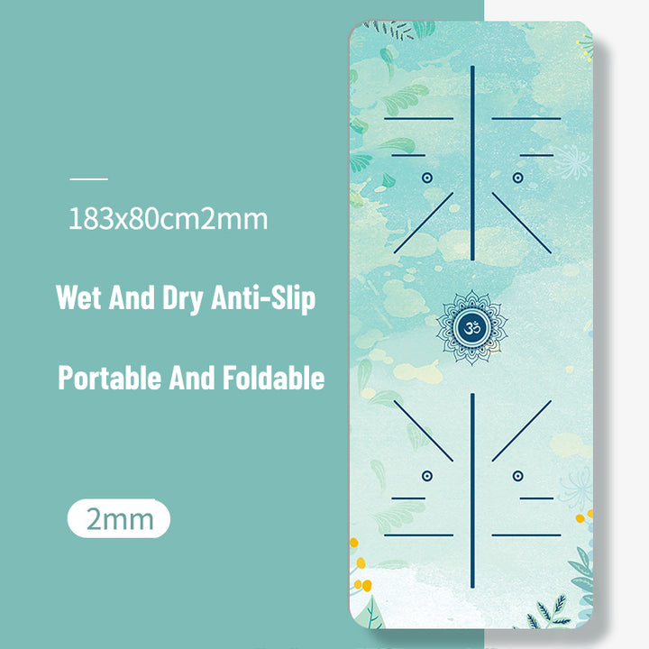 Olivenorma Foldable And Portable Non-slip Om Lotus Yoga Mat - Green Om & Lotus - image 6