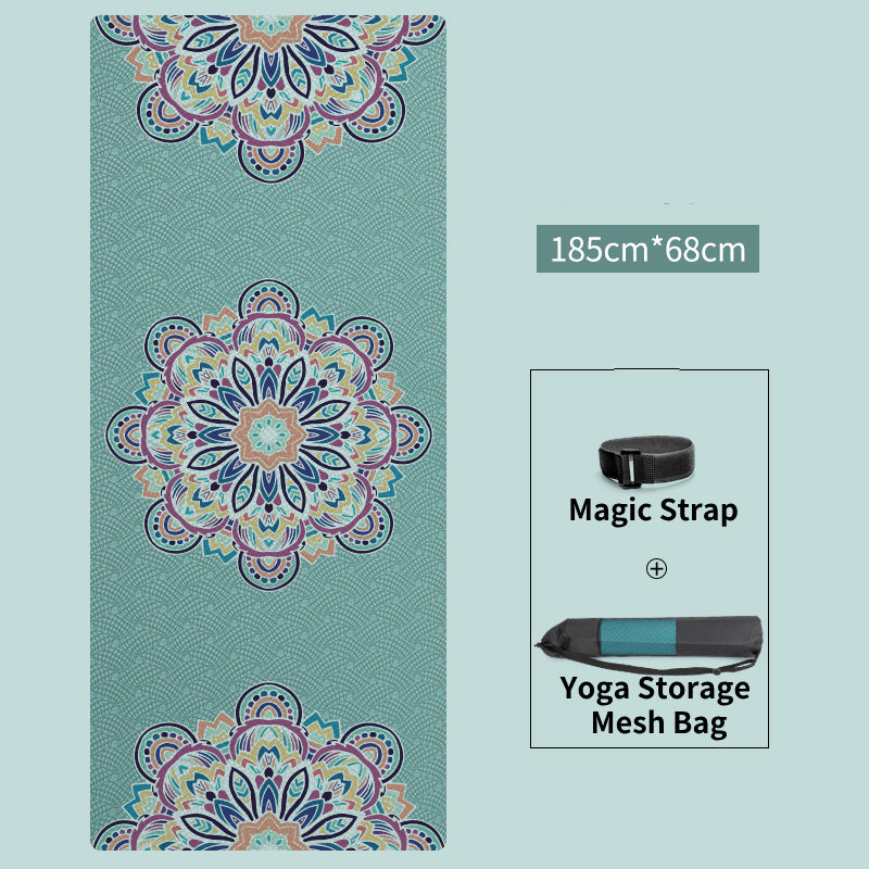 Olivenorma Environmentally Friendly Tpe Mandala Print 8mm Yoga Mat - Green - image 3