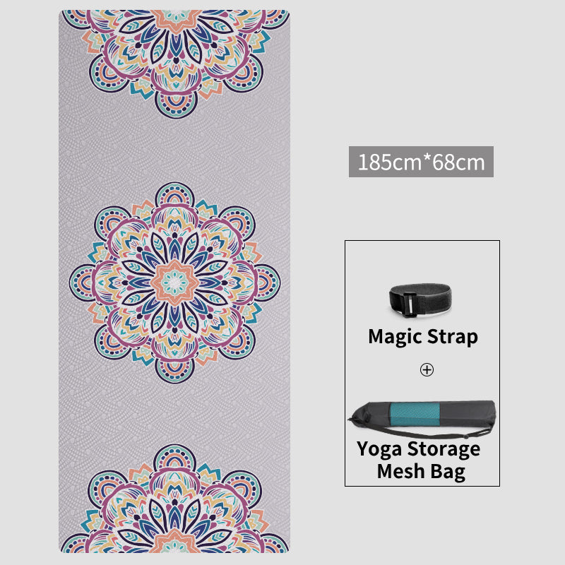 Olivenorma Environmentally Friendly Tpe Mandala Print 8mm Yoga Mat - Gray - image 4