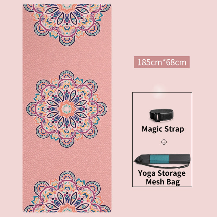Olivenorma Environmentally Friendly Tpe Mandala Print 8mm Yoga Mat - Pink - image 2
