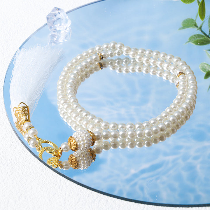 Olivenorma 6mm 99 Acrylic Beads Tasbih Rosary Bracelet - White - image 1