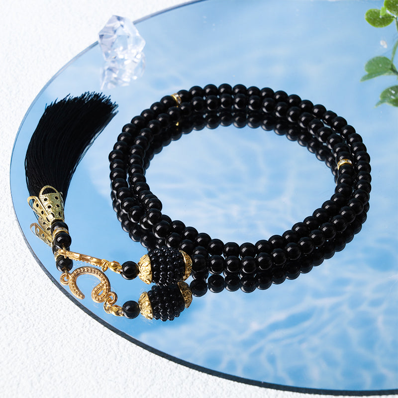 Olivenorma 6mm 99 Acrylic Beads Tasbih Rosary Bracelet - Black - image 3