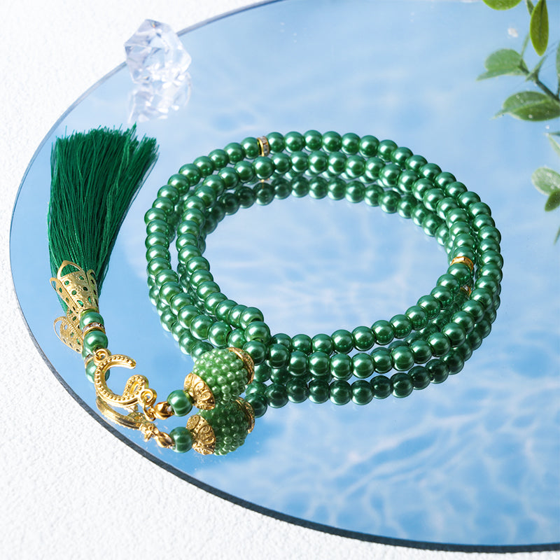 Olivenorma 6mm 99 Acrylic Beads Tasbih Rosary Bracelet - Green - image 6