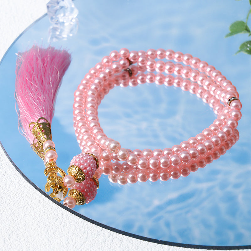 Olivenorma 6mm 99 Acrylic Beads Tasbih Rosary Bracelet - Pink - image 5