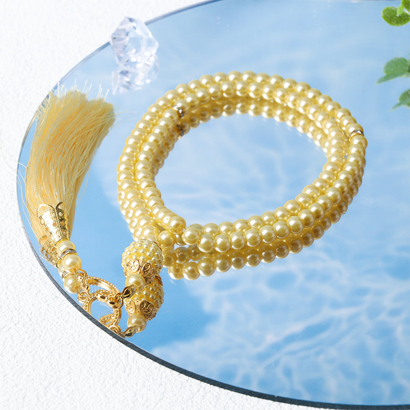 Olivenorma 6mm 99 Acrylic Beads Tasbih Rosary Bracelet - Yellow - image 7