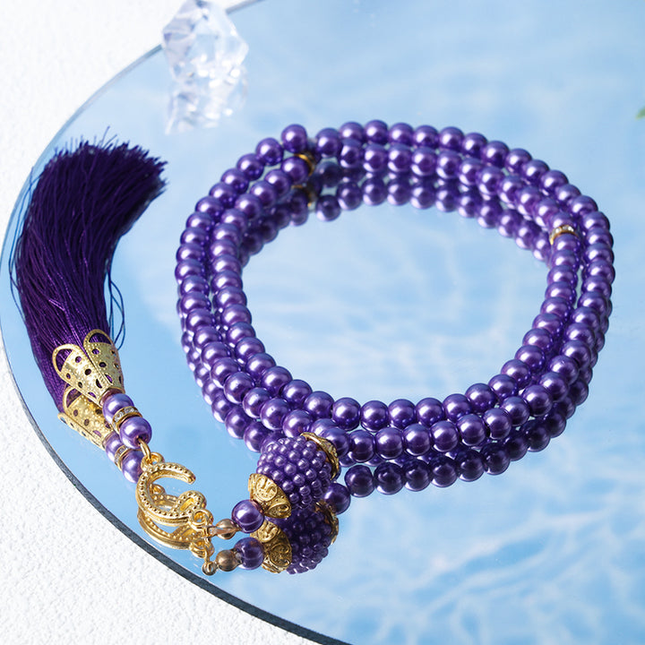 Olivenorma 6mm 99 Acrylic Beads Tasbih Rosary Bracelet - Purple - image 8