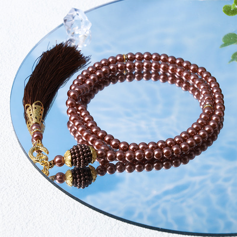 Olivenorma 6mm 99 Acrylic Beads Tasbih Rosary Bracelet - Brown - image 11