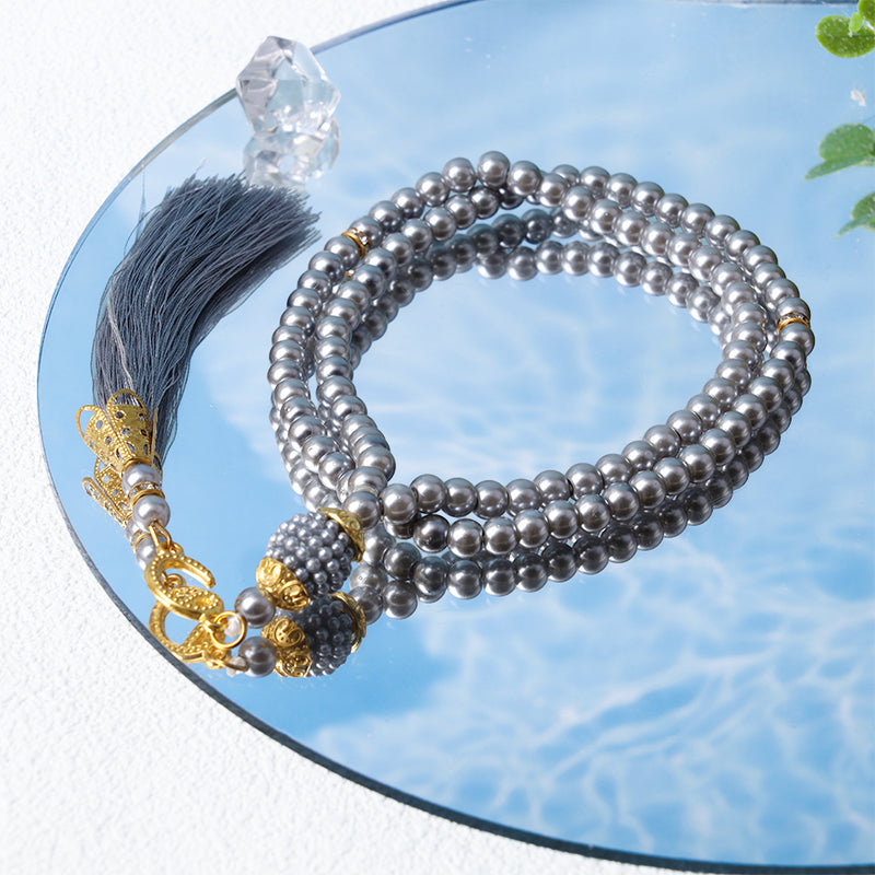 Olivenorma 6mm 99 Acrylic Beads Tasbih Rosary Bracelet - Gray - image 10