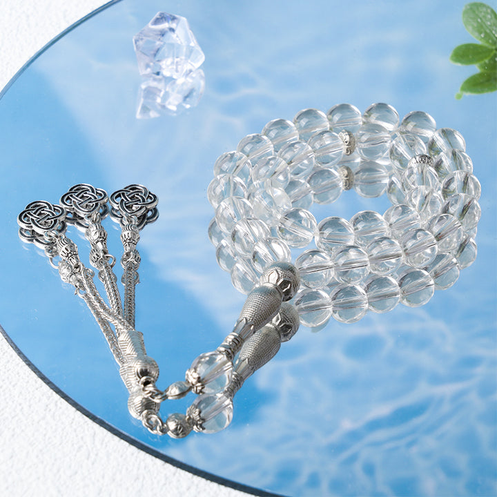 Olivenorma 10mm 33 Porcelain Glass Rosary Bracelet - Transparent - image 2