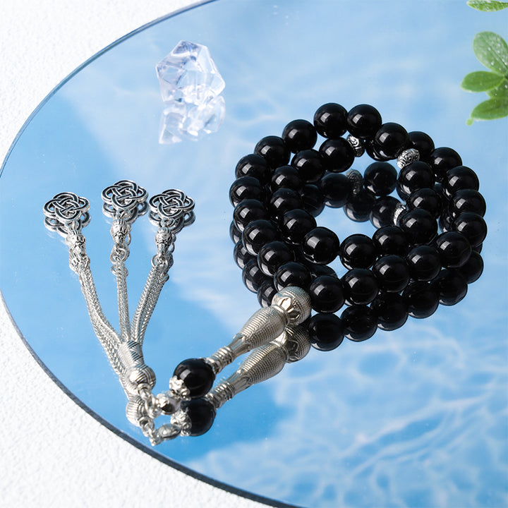 Olivenorma 10mm 33 Porcelain Glass Rosary Bracelet - Black - image 0