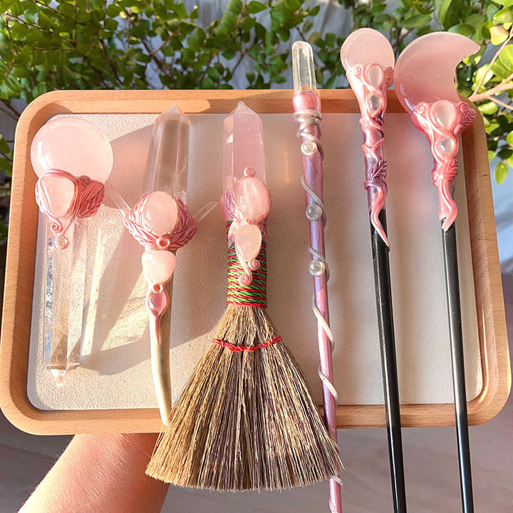 Olivenorma Natural Rose Quartz Magic Wand Ornaments Crystal Wands - image 0
