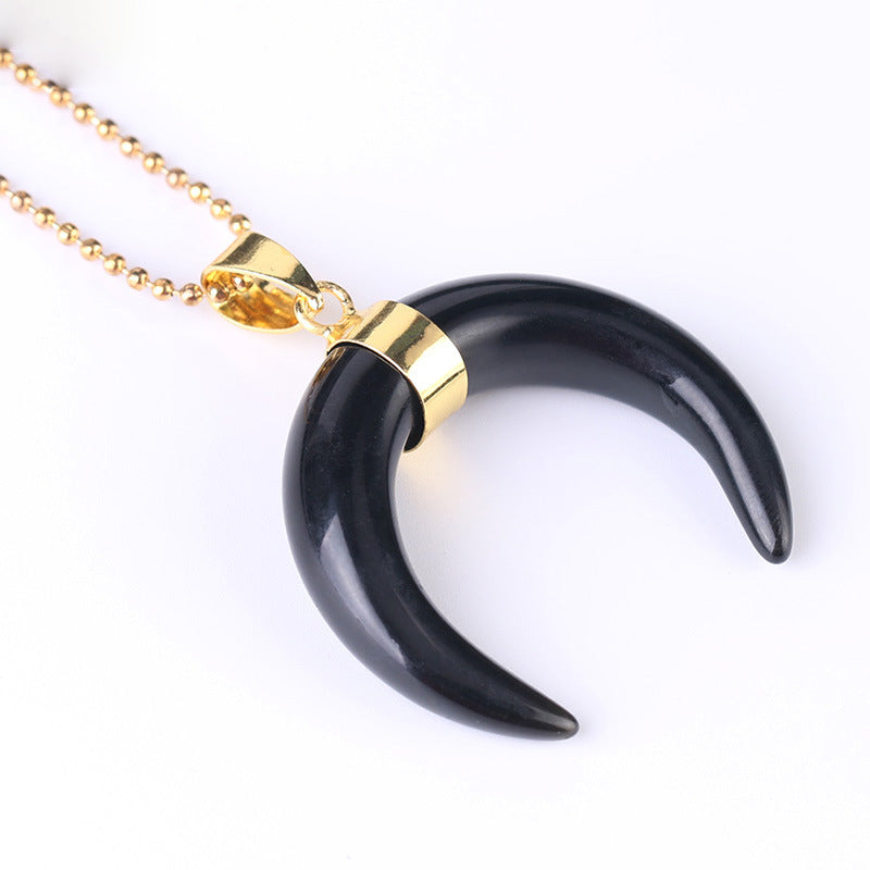 Olivenorma Gemstone Crescent Moon Necklace - image 16