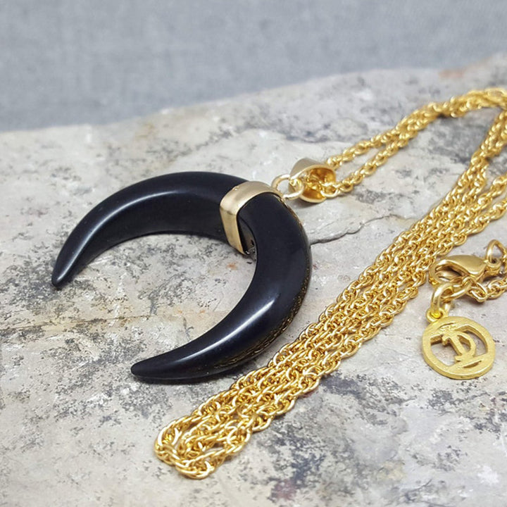 Olivenorma Gemstone Crescent Moon Necklace - image 18