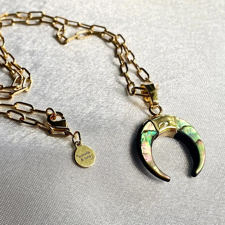 Olivenorma Gemstone Crescent Moon Necklace - image 12