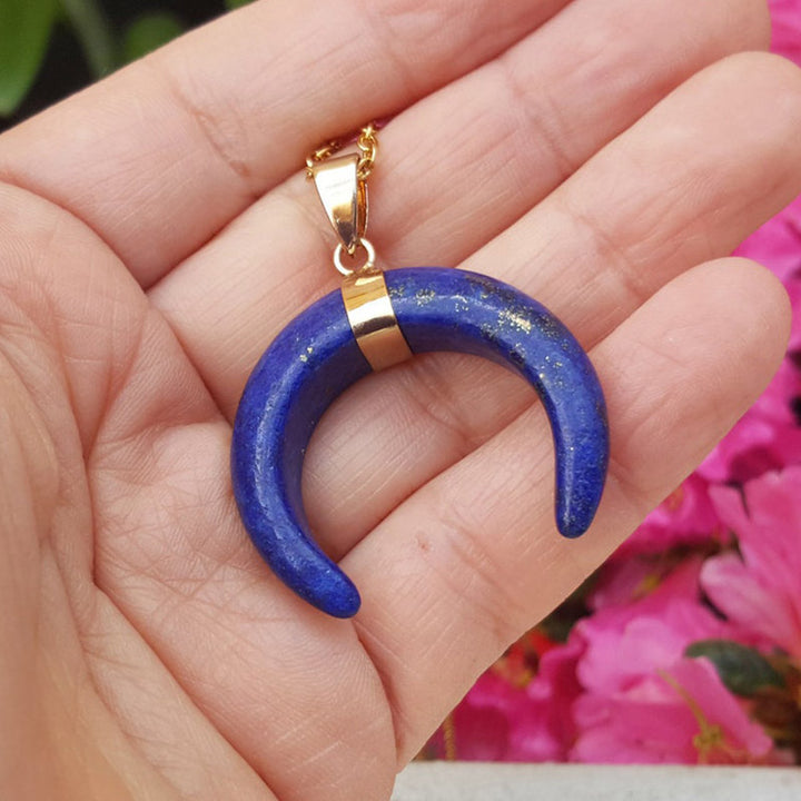 Olivenorma Gemstone Crescent Moon Necklace - image 35