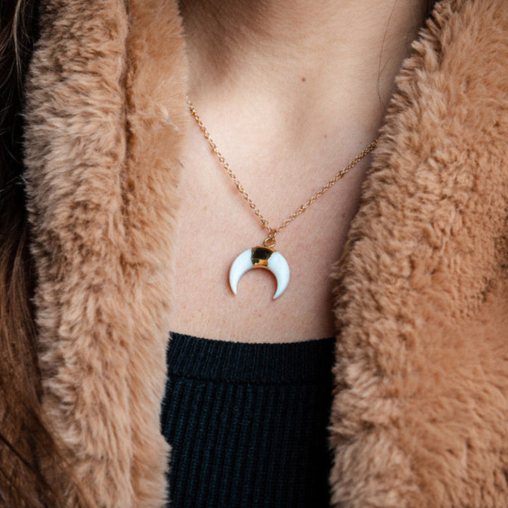 Olivenorma Gemstone Crescent Moon Necklace - image 42
