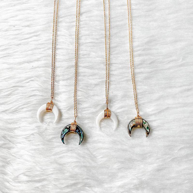 Olivenorma Gemstone Crescent Moon Necklace - image 43