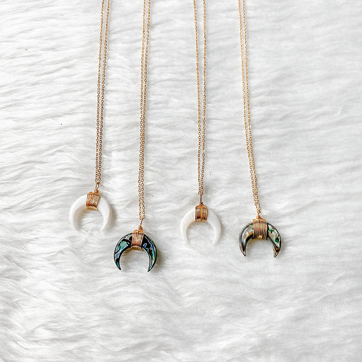Olivenorma Gemstone Crescent Moon Necklace - image 43