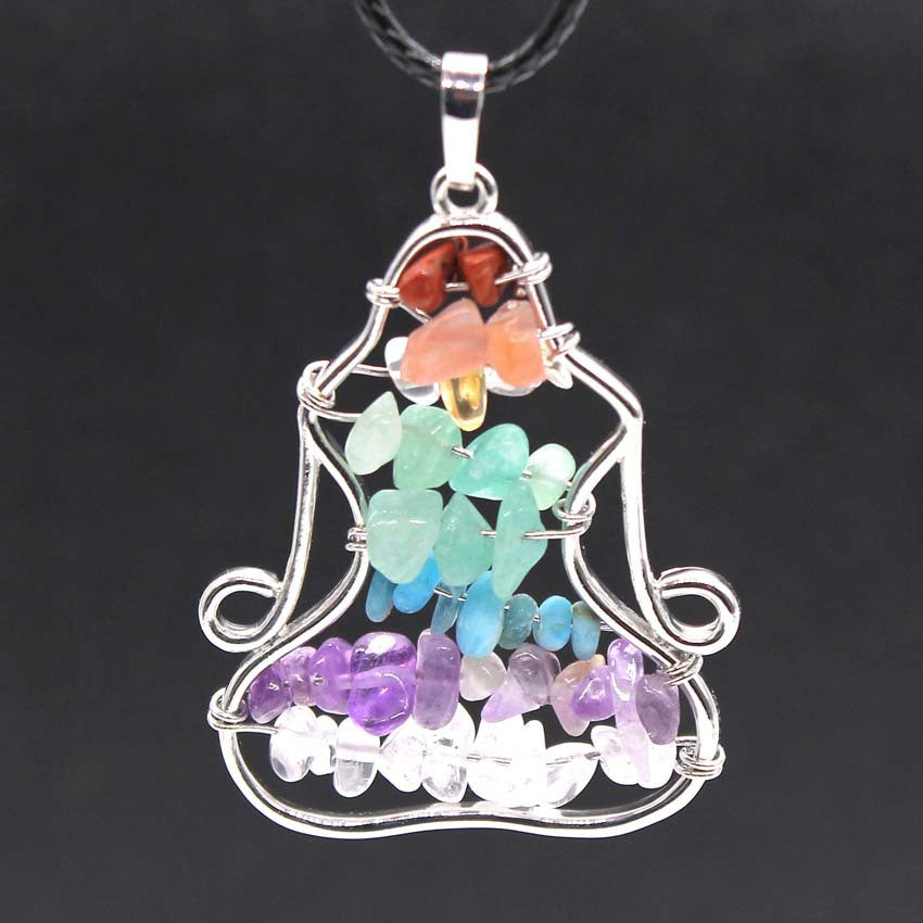 Olivenorma Chakra Crystal Pendant Yoga Meditation Wire Wrapped Neckalce - image 7
