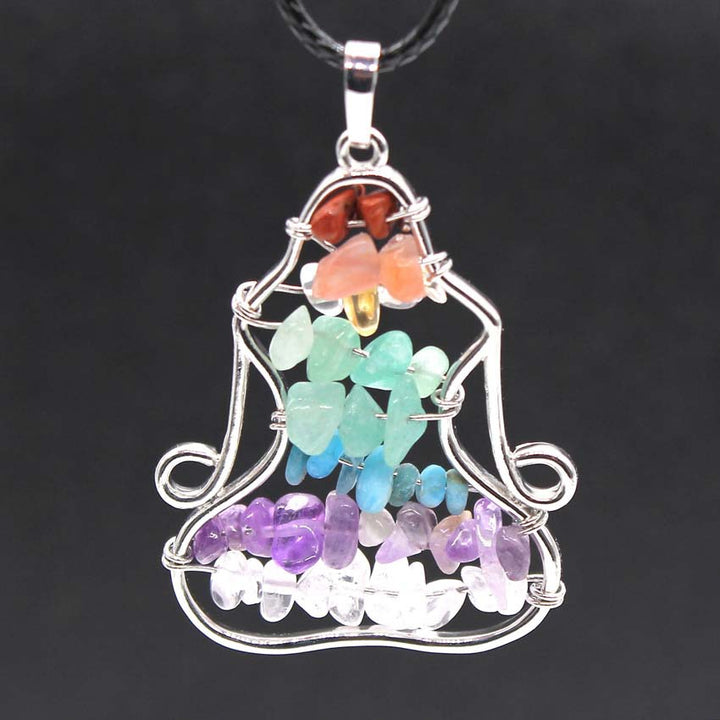 Olivenorma Chakra Crystal Pendant Yoga Meditation Wire Wrapped Neckalce - image 7
