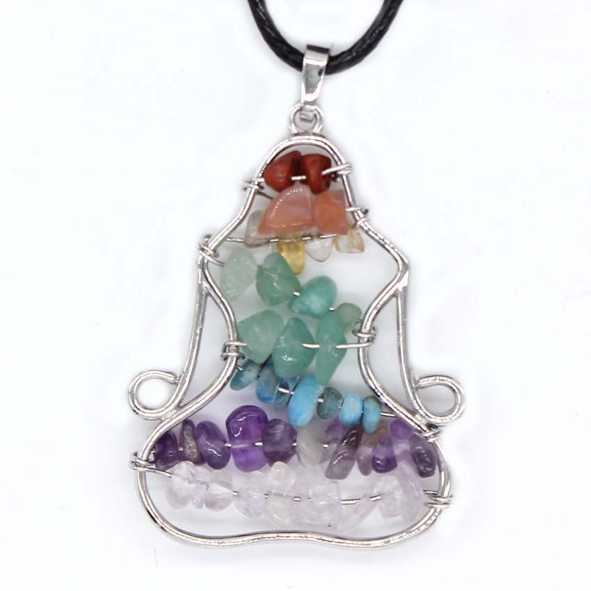 Olivenorma Chakra Crystal Pendant Yoga Meditation Wire Wrapped Neckalce - image 8