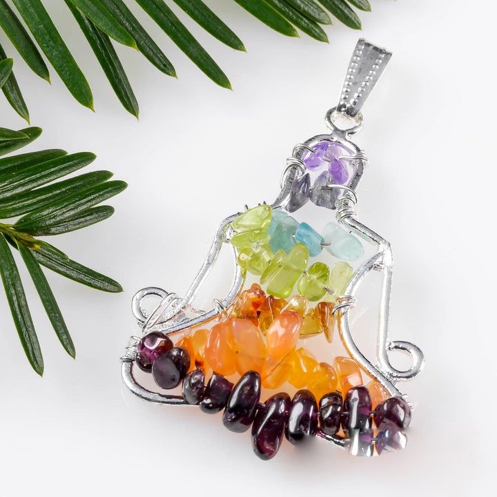 Olivenorma Chakra Crystal Pendant Yoga Meditation Wire Wrapped Neckalce - image 5