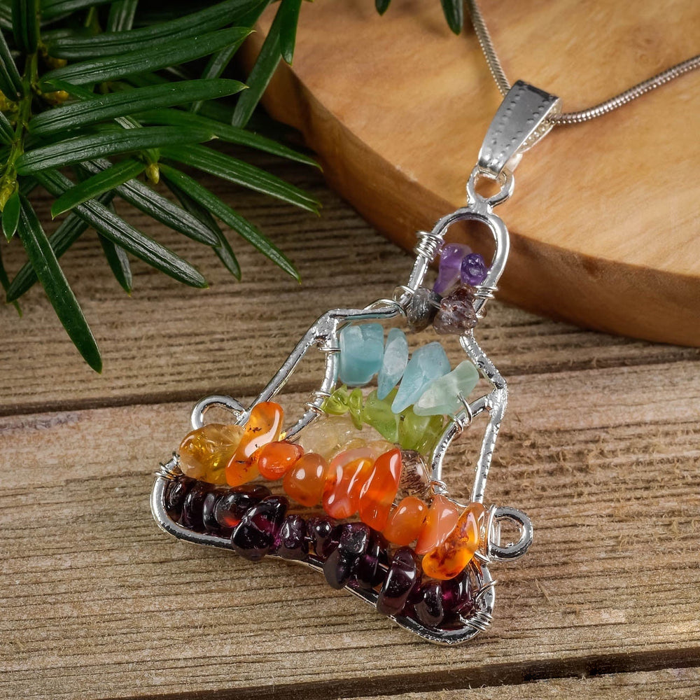 Olivenorma Chakra Crystal Pendant Yoga Meditation Wire Wrapped Neckalce - image 1