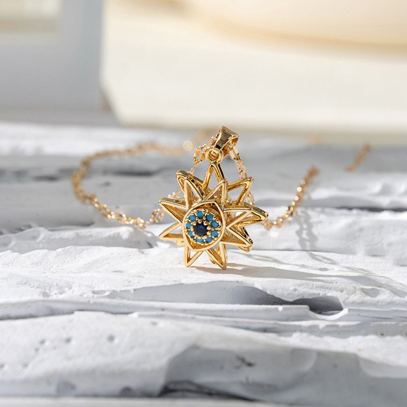 Olivenorma "Devil's Eye" - Spinner Protection Necklace - Evil Eye&Star#Sapphire - image 0