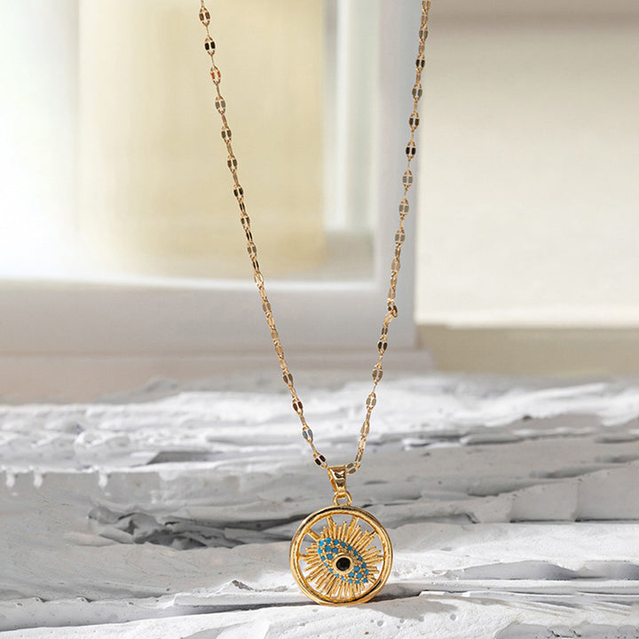 Olivenorma "Devil's Eye" - Spinner Protection Necklace - Evil Eye#Sapphire - image 1