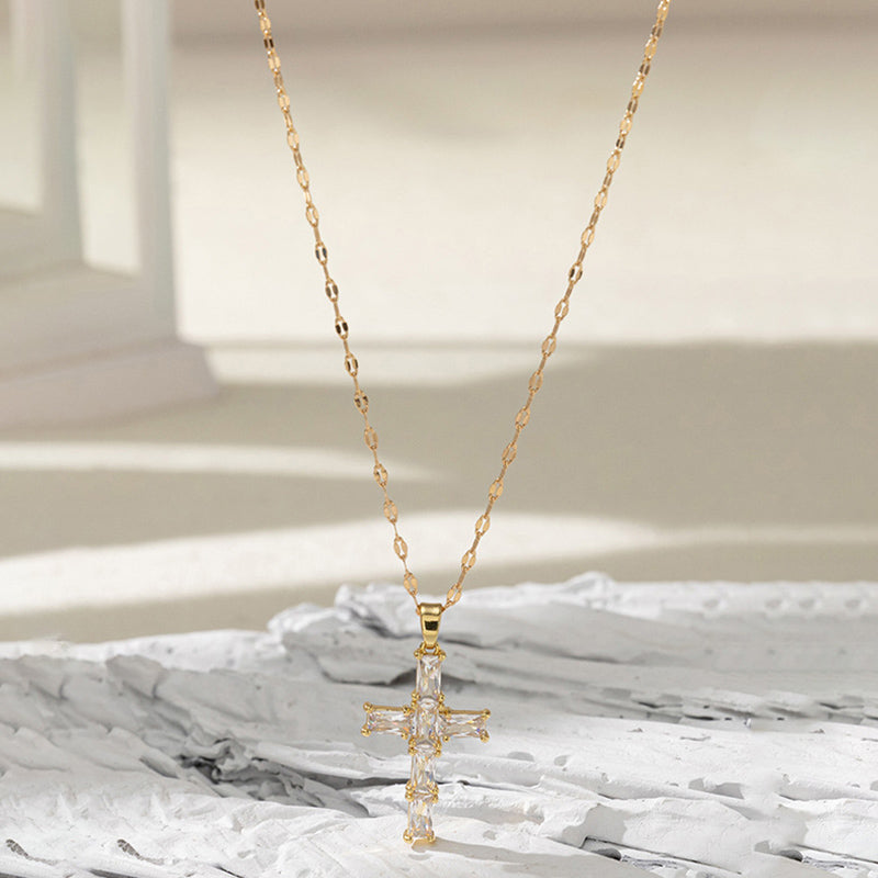 Olivenorma Fatima Cross Zircon Amulet Necklace - Cross - image 8