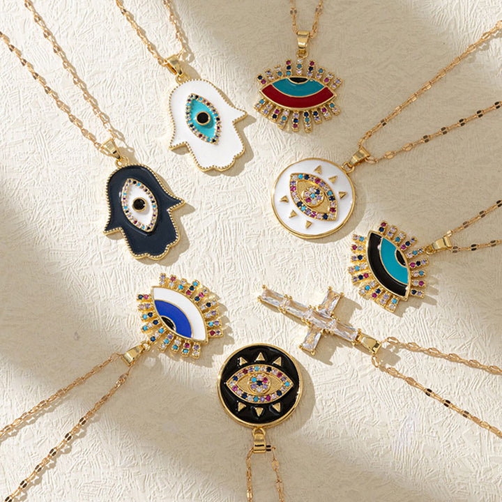 Olivenorma Fatima Cross Zircon Amulet Necklace - image 0