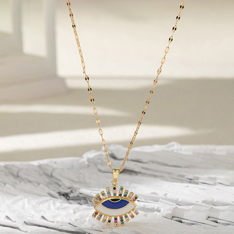 Olivenorma Fatima Cross Zircon Amulet Necklace - Colors Evil Eye#Blue - image 7