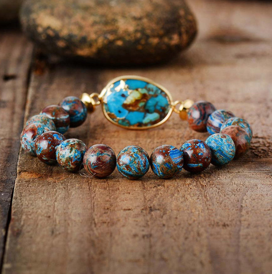 Olivenorma Natural Oyster Turquoise Healing Gemstone Bracelet - image 4