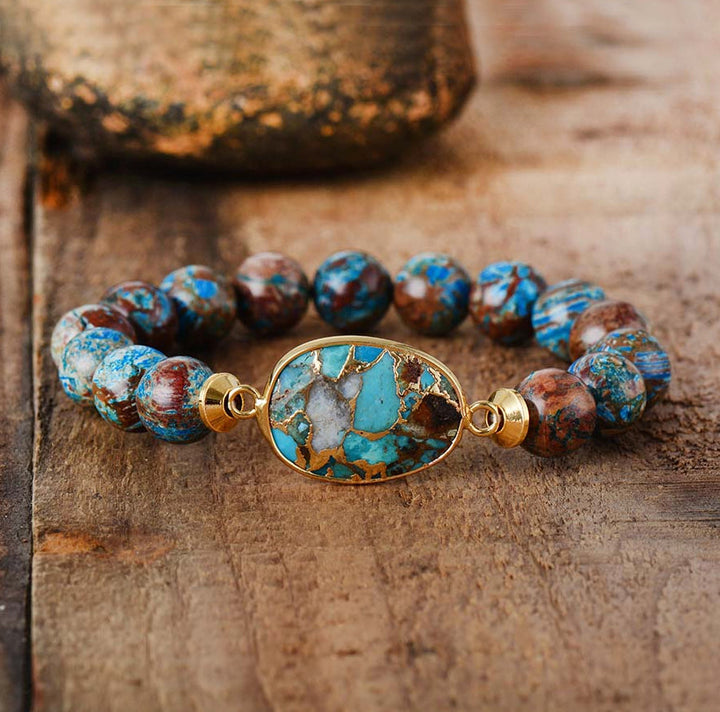 Olivenorma Natural Oyster Turquoise Healing Gemstone Bracelet - Oyster Turquoise - image 0