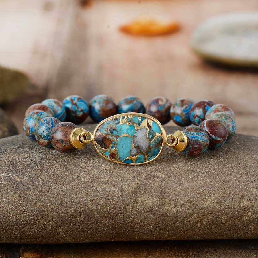Olivenorma Natural Oyster Turquoise Healing Gemstone Bracelet - image 1