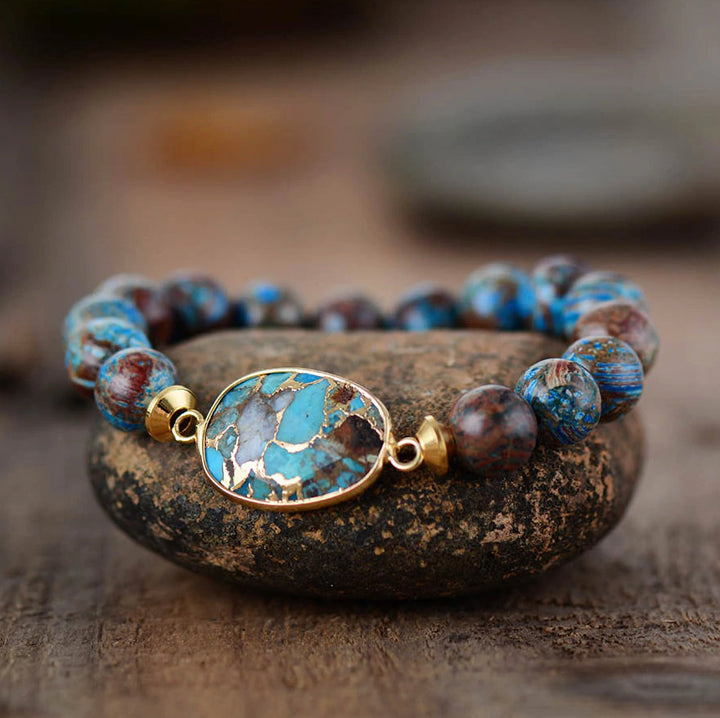 Olivenorma Natural Oyster Turquoise Healing Gemstone Bracelet - image 3