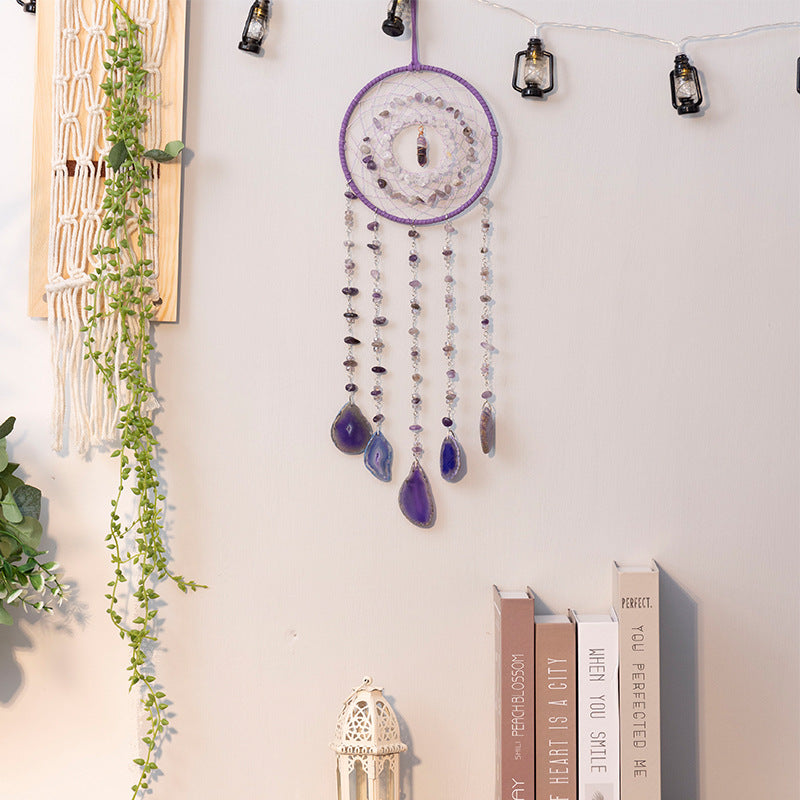 Olivenorma Amethyst Purple Agate Piece Dream Catcher Wind Chime - image 2